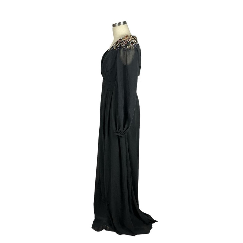 Mac Duggal new without tag size 14 maxi dress chiffon embellished shoulders - Picture 3 of 10